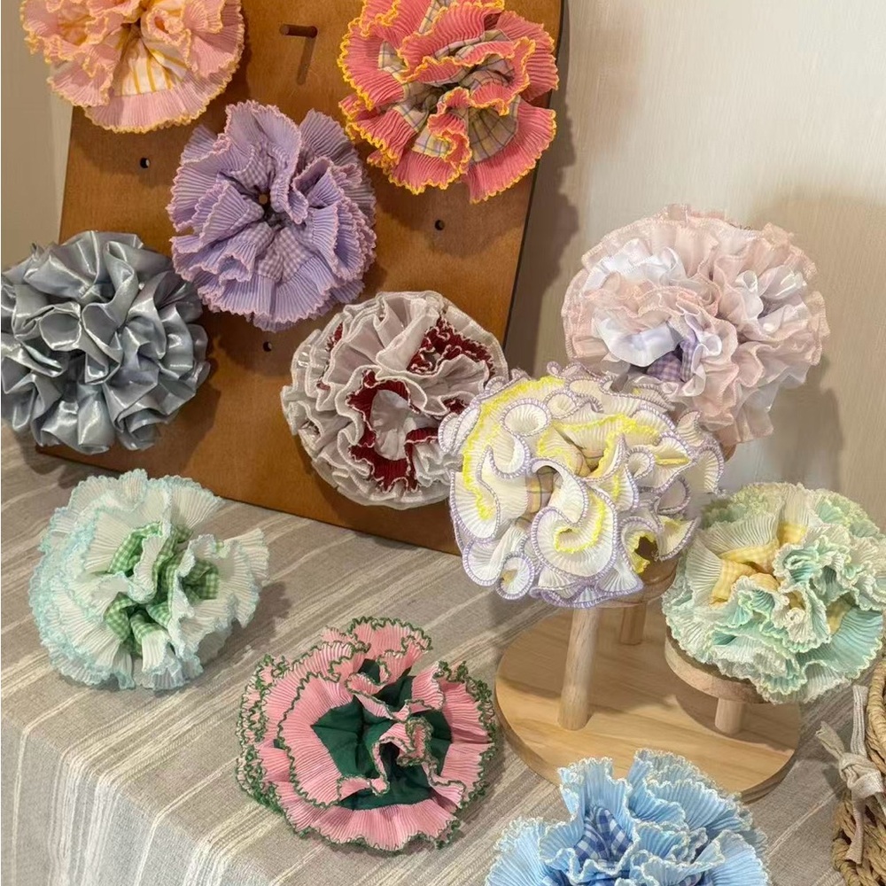 Colorful Ruffled Hair Scrunchies